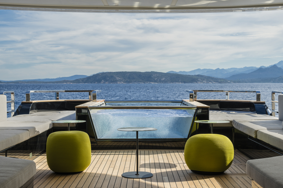 Yacht with night vision and onboard lighting
