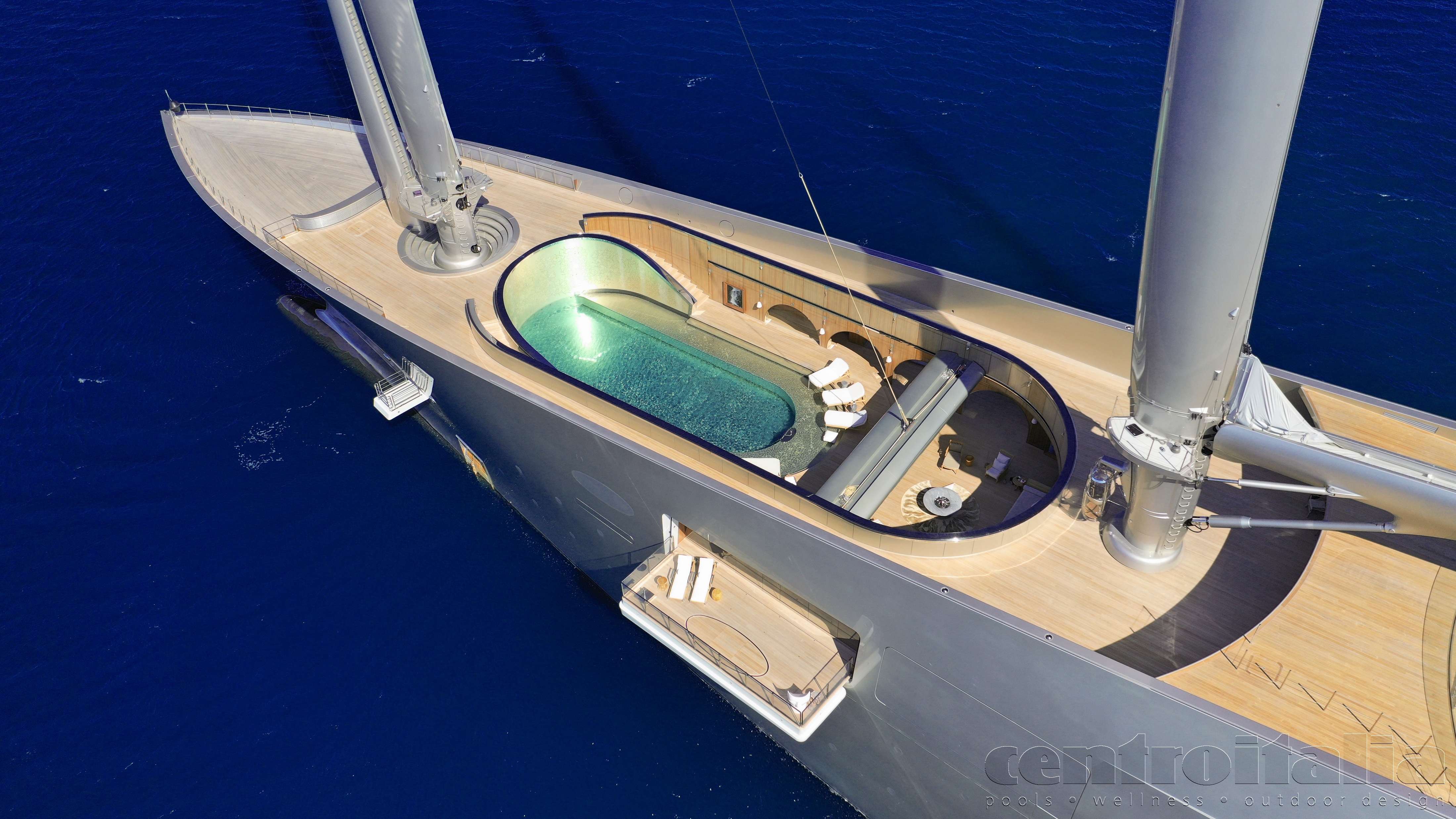 hydromassage pool on catamaran